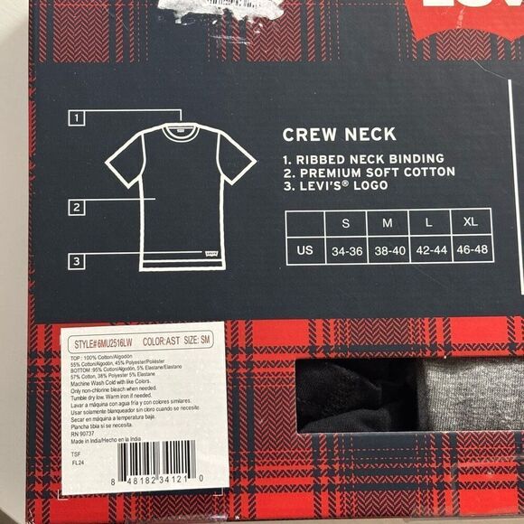 LEVIS 6 PIECE MIX & MATCH SET BOXER AND CREW NECK TSHIRTS SMALL NEW - Picture 5 of 10